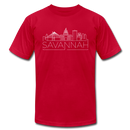 Savannah, Georgia T-Shirt - Skyline Unisex Savannah T Shirt - red