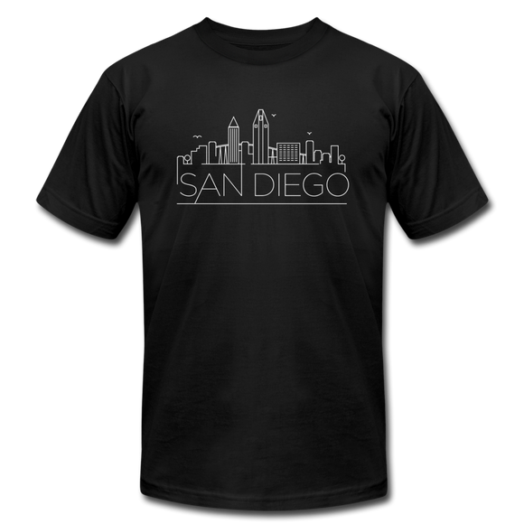 San Diego, California T-Shirt - Skyline Unisex San Diego T Shirt - black