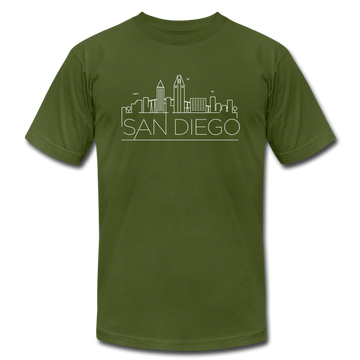 San Diego, California T-Shirt - Skyline Unisex San Diego T Shirt - olive