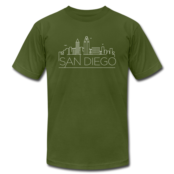 San Diego, California T-Shirt - Skyline Unisex San Diego T Shirt - olive