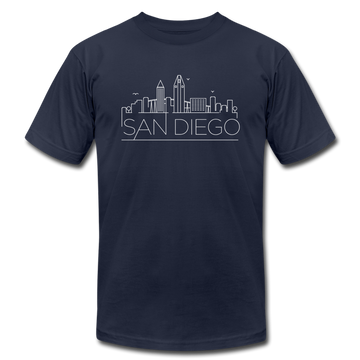 San Diego, California T-Shirt - Skyline Unisex San Diego T Shirt - navy