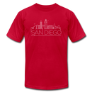 San Diego, California T-Shirt - Skyline Unisex San Diego T Shirt - red