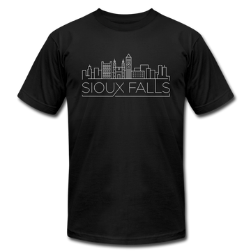 Sioux Falls, South Dakota T-Shirt - Skyline Unisex Sioux Falls T Shirt - black