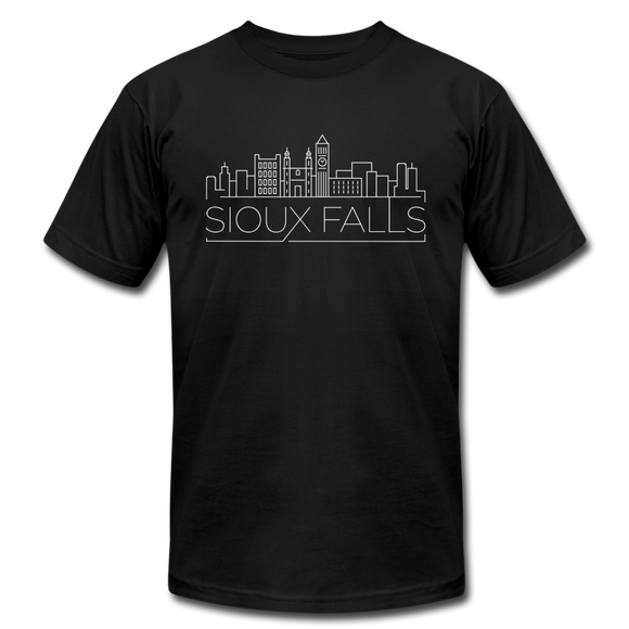 Sioux Falls, South Dakota T-Shirt - Skyline Unisex Sioux Falls T Shirt - black