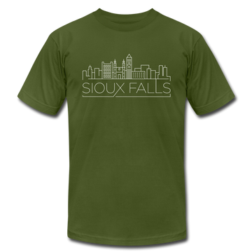 Sioux Falls, South Dakota T-Shirt - Skyline Unisex Sioux Falls T Shirt - olive