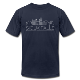 Sioux Falls, South Dakota T-Shirt - Skyline Unisex Sioux Falls T Shirt - navy