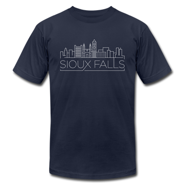 Sioux Falls, South Dakota T-Shirt - Skyline Unisex Sioux Falls T Shirt - navy