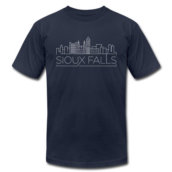 Sioux Falls, South Dakota T-Shirt - Skyline Unisex Sioux Falls T Shirt - navy