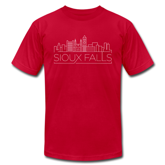 Sioux Falls, South Dakota T-Shirt - Skyline Unisex Sioux Falls T Shirt - red
