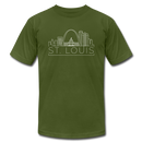 St. Louis, Missouri T-Shirt - Skyline Unisex St. Louis T Shirt - olive