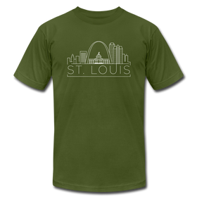 St. Louis, Missouri T-Shirt - Skyline Unisex St. Louis T Shirt - olive