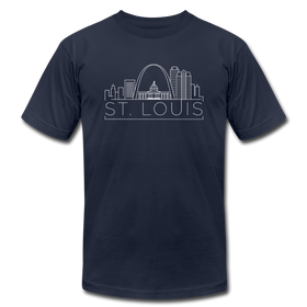 St. Louis, Missouri T-Shirt - Skyline Unisex St. Louis T Shirt - navy