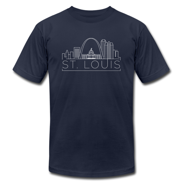 St. Louis, Missouri T-Shirt - Skyline Unisex St. Louis T Shirt - navy
