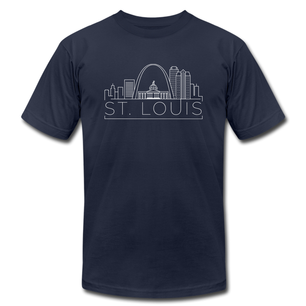 St. Louis, Missouri T-Shirt - Skyline Unisex St. Louis T Shirt - navy