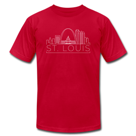 St. Louis, Missouri T-Shirt - Skyline Unisex St. Louis T Shirt - red