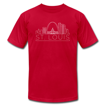 St. Louis, Missouri T-Shirt - Skyline Unisex St. Louis T Shirt - red