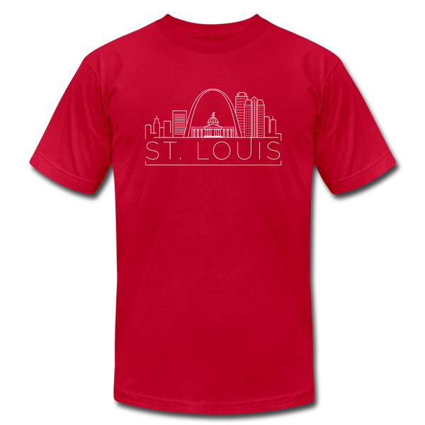 St. Louis, Missouri T-Shirt - Skyline Unisex St. Louis T Shirt - red