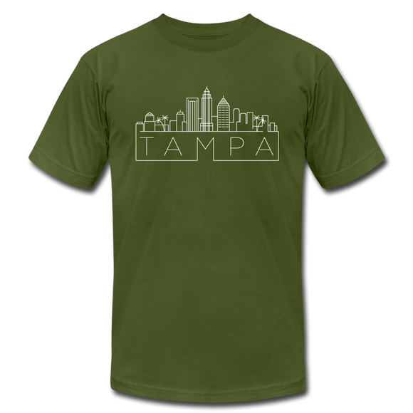 Tampa, Florida T-Shirt - Skyline Unisex Tampa T Shirt - olive