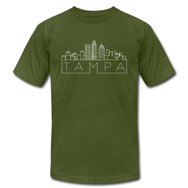Tampa, Florida T-Shirt - Skyline Unisex Tampa T Shirt - olive