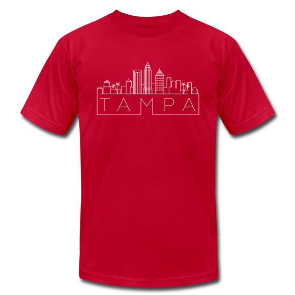 Tampa, Florida T-Shirt - Skyline Unisex Tampa T Shirt - red