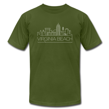Virginia Beach, Virginia T-Shirt - Skyline Unisex Virginia Beach T Shirt - olive
