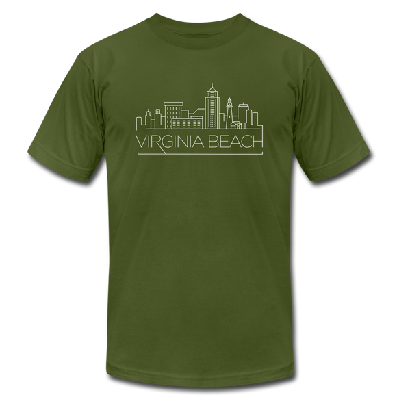 Virginia Beach, Virginia T-Shirt - Skyline Unisex Virginia Beach T Shirt - olive