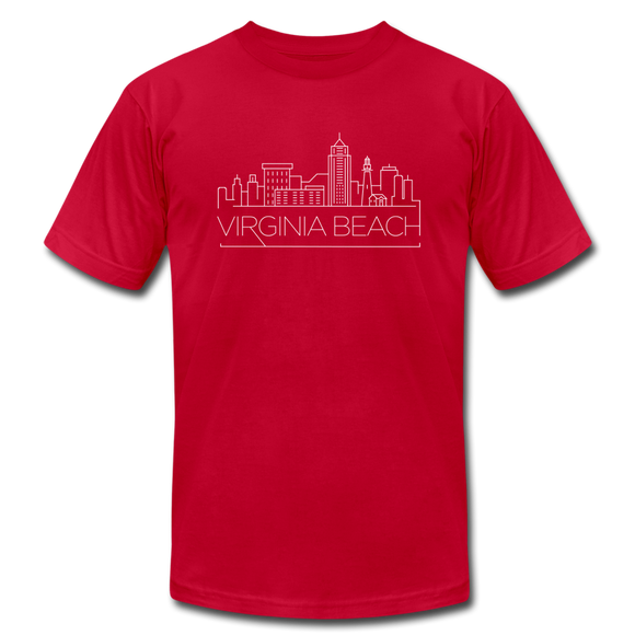 Virginia Beach, Virginia T-Shirt - Skyline Unisex Virginia Beach T Shirt - red