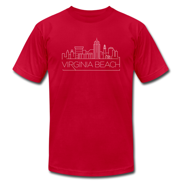 Virginia Beach, Virginia T-Shirt - Skyline Unisex Virginia Beach T Shirt - red