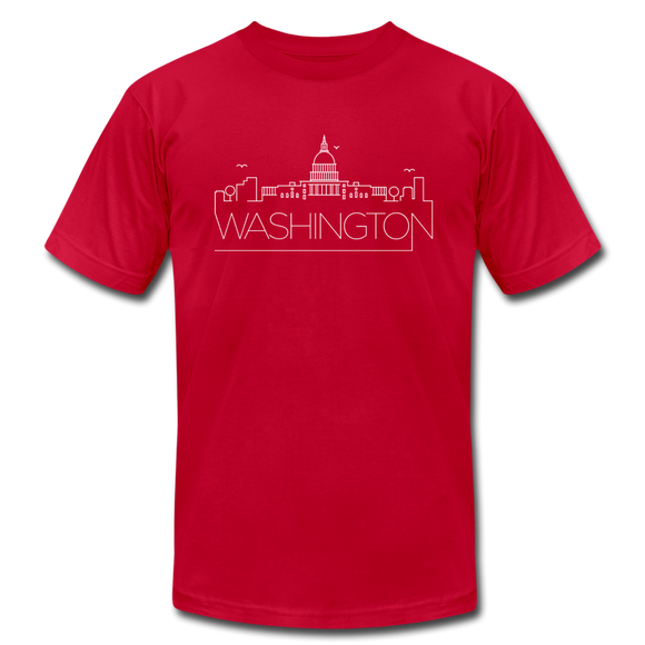 Washington DC T-Shirt - Skyline Unisex Washington DC T Shirt - red