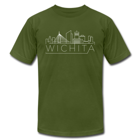 Wichita, Kansas T-Shirt - Skyline Unisex Wichita T Shirt - olive