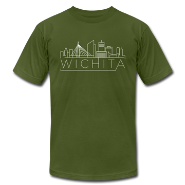 Wichita, Kansas T-Shirt - Skyline Unisex Wichita T Shirt - olive