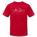 Wichita, Kansas T-Shirt - Skyline Unisex Wichita T Shirt - red