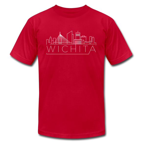 Wichita, Kansas T-Shirt - Skyline Unisex Wichita T Shirt - red