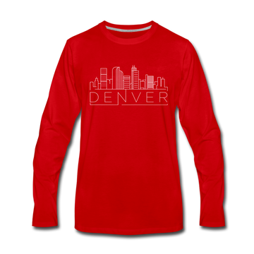 Denver, Colorado Long Sleeve T-Shirt - Skylines Unisex Denver Long Sleeve Shirt - red