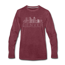 Denver, Colorado Long Sleeve T-Shirt - Skylines Unisex Denver Long Sleeve Shirt - heather burgundy