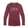 Denver, Colorado Long Sleeve T-Shirt - Skylines Unisex Denver Long Sleeve Shirt - heather burgundy