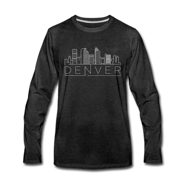 Denver, Colorado Long Sleeve T-Shirt - Skylines Unisex Denver Long Sleeve Shirt - charcoal gray