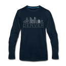 Denver, Colorado Long Sleeve T-Shirt - Skylines Unisex Denver Long Sleeve Shirt - deep navy