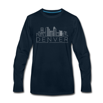 Denver, Colorado Long Sleeve T-Shirt - Skylines Unisex Denver Long Sleeve Shirt - deep navy