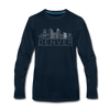 Denver, Colorado Long Sleeve T-Shirt - Skylines Unisex Denver Long Sleeve Shirt - deep navy