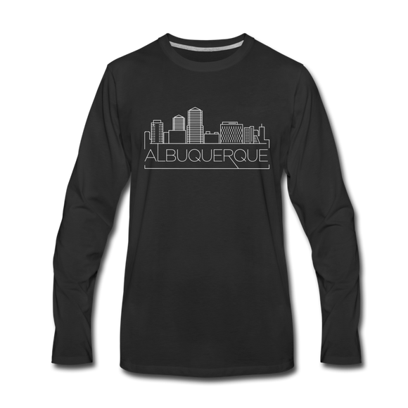 Albuquerque, New Mexico Long Sleeve T-Shirt - Skylines Unisex Albuquerque Long Sleeve Shirt - black