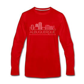 Albuquerque, New Mexico Long Sleeve T-Shirt - Skylines Unisex Albuquerque Long Sleeve Shirt - red