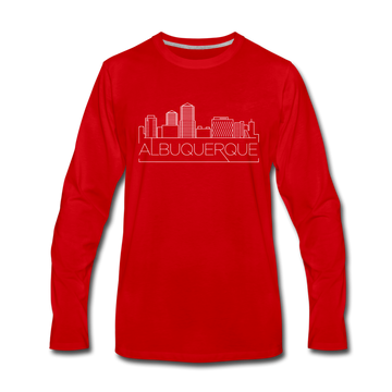 Albuquerque, New Mexico Long Sleeve T-Shirt - Skylines Unisex Albuquerque Long Sleeve Shirt - red
