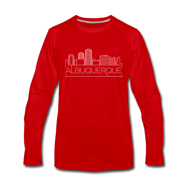 Albuquerque, New Mexico Long Sleeve T-Shirt - Skylines Unisex Albuquerque Long Sleeve Shirt - red