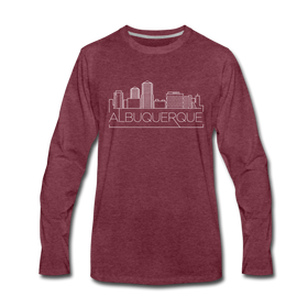 Albuquerque, New Mexico Long Sleeve T-Shirt - Skylines Unisex Albuquerque Long Sleeve Shirt - heather burgundy