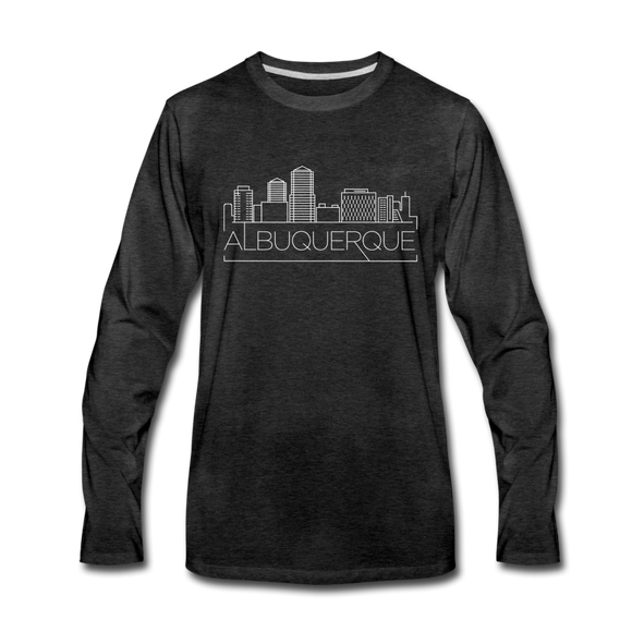 Albuquerque, New Mexico Long Sleeve T-Shirt - Skylines Unisex Albuquerque Long Sleeve Shirt - charcoal gray