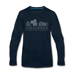 Albuquerque, New Mexico Long Sleeve T-Shirt - Skylines Unisex Albuquerque Long Sleeve Shirt - deep navy
