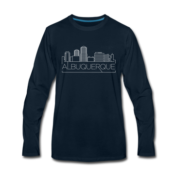 Albuquerque, New Mexico Long Sleeve T-Shirt - Skylines Unisex Albuquerque Long Sleeve Shirt - deep navy