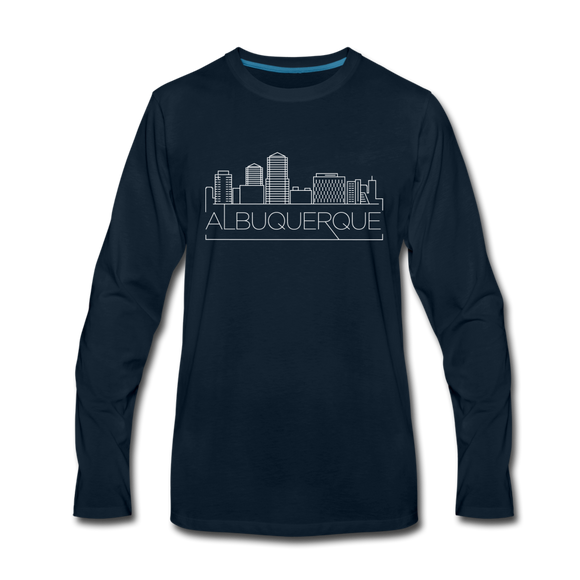 Albuquerque, New Mexico Long Sleeve T-Shirt - Skylines Unisex Albuquerque Long Sleeve Shirt - deep navy