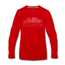 Atlanta, Georgia Long Sleeve T-Shirt - Skylines Unisex Atlanta Long Sleeve Shirt - red